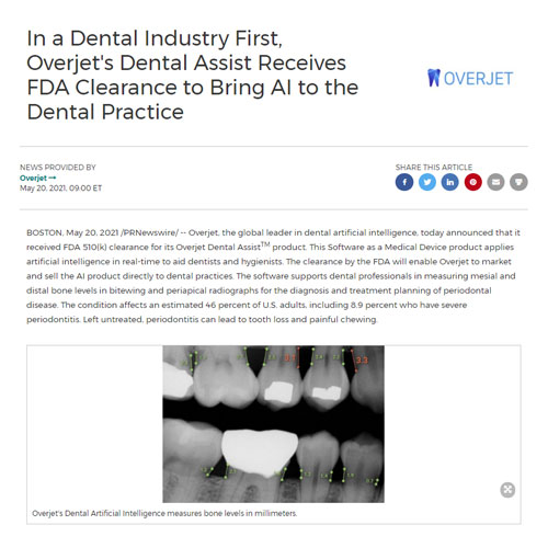 Overjet’s Dental Assist Receives FDA Clearance to Bring AI to the Dental Practice