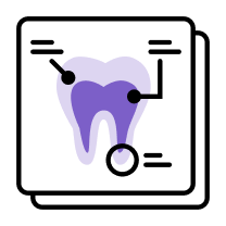 dental xray, dental radiograph through dental AI icon